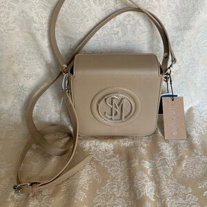 NWT STEVE MADDEN Brosalia Sand Color Faux Crocodile Leather Crossbody Bag